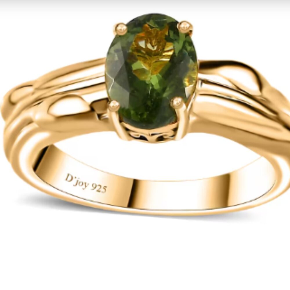 Andranomaro Green Apatite Tree Shank Ring